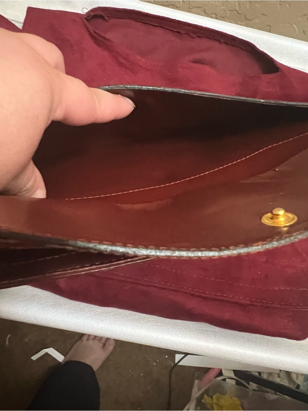 Vintage Cartier Must Burgundy Leather Clutch Portfolio w Dust Bag - Picture 5 of 7